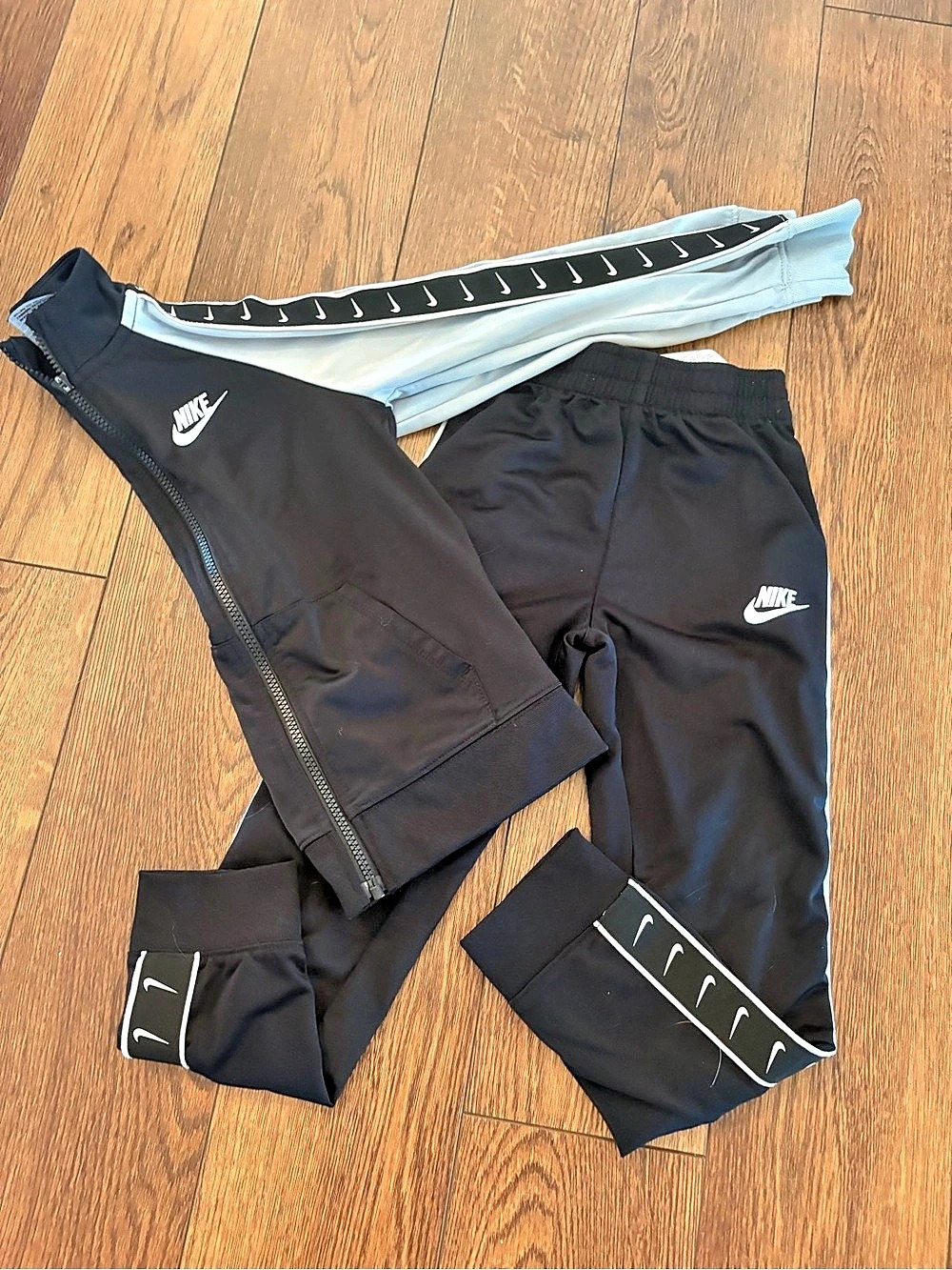 Nike Tape Tracksuit Set Black & White Medium